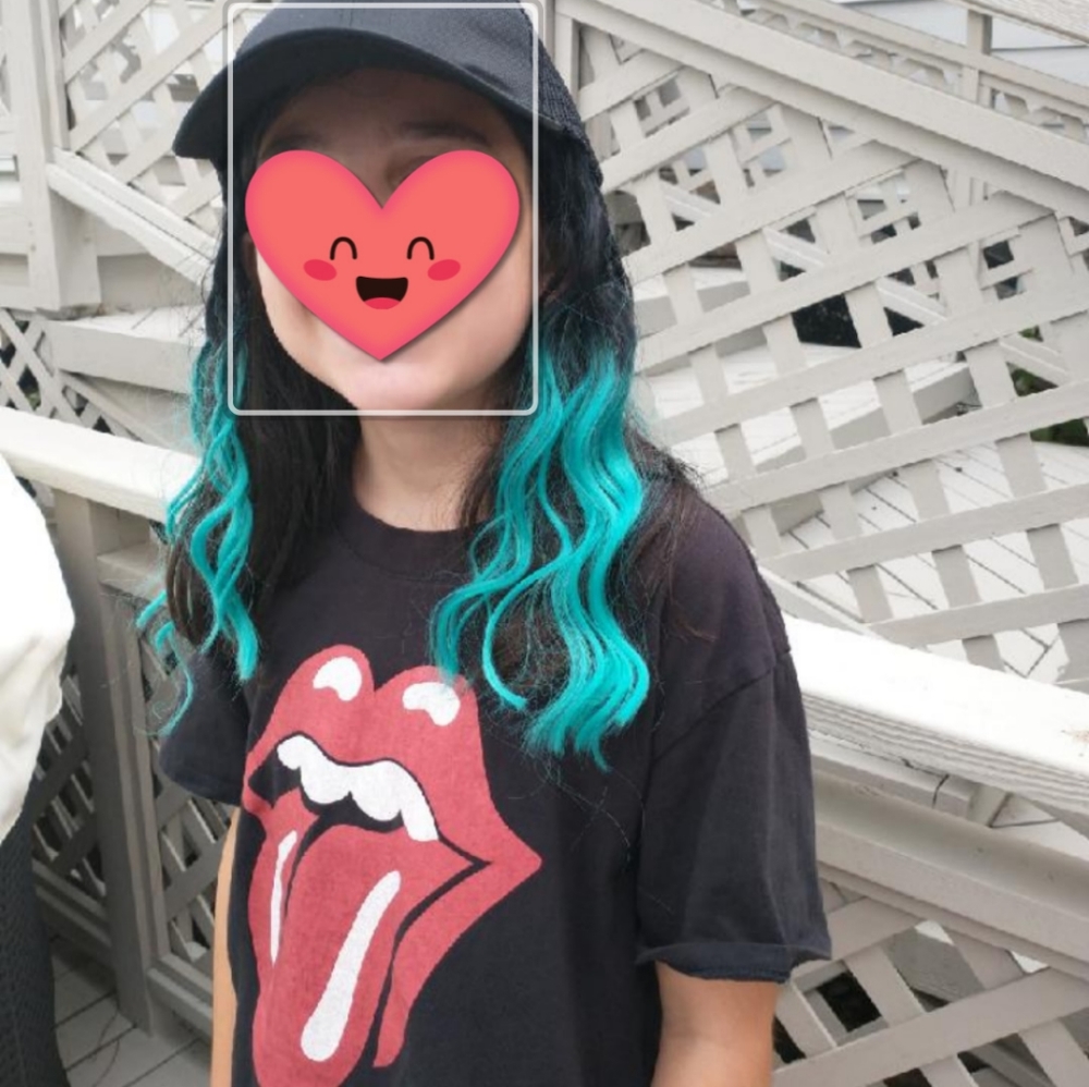 Hat with hair Turquoise/Black